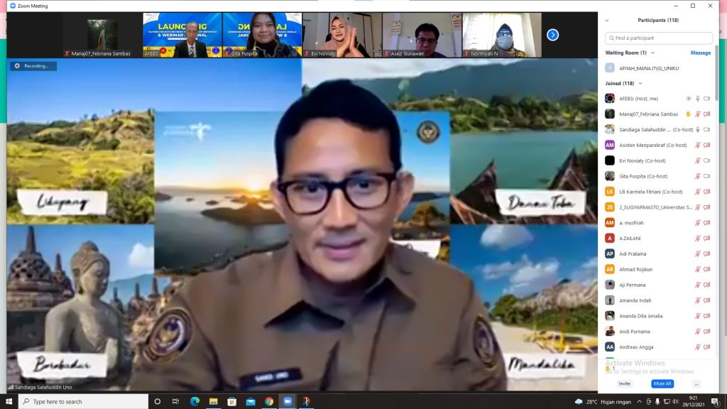 Launching AFEBSI Menghadirkan Menteri Pariwisata dan Ekonomi Kreatif RI, Sandiaga Shalahudin Uno